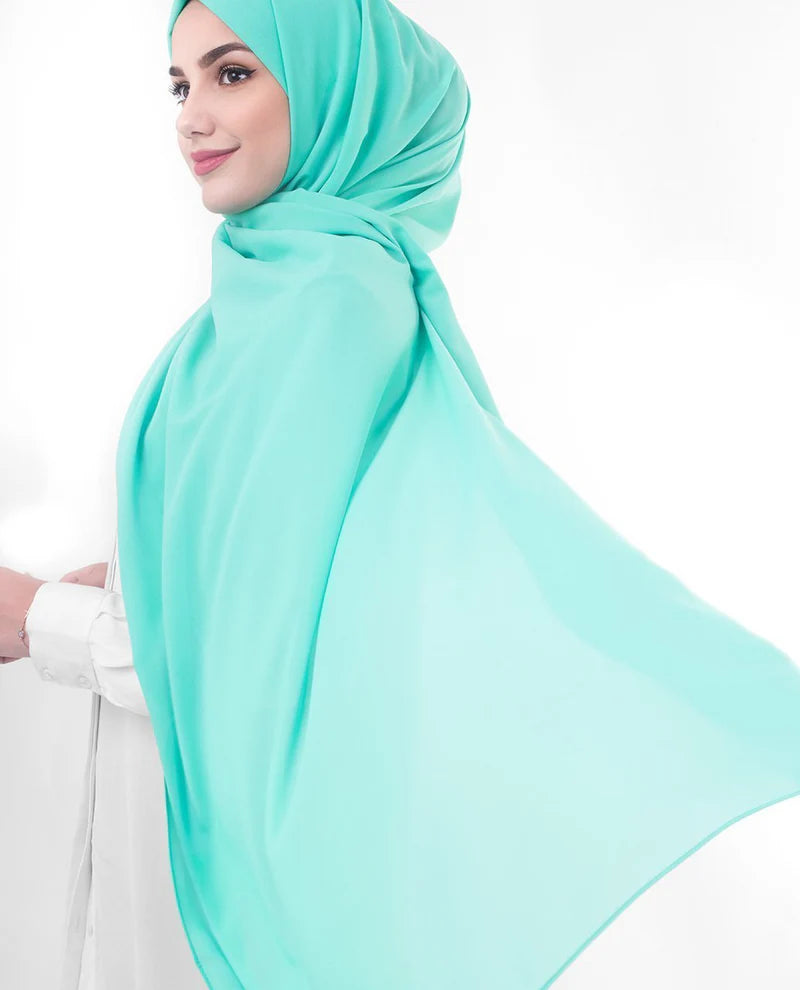 Premium Georgette Hijab Aqua Green