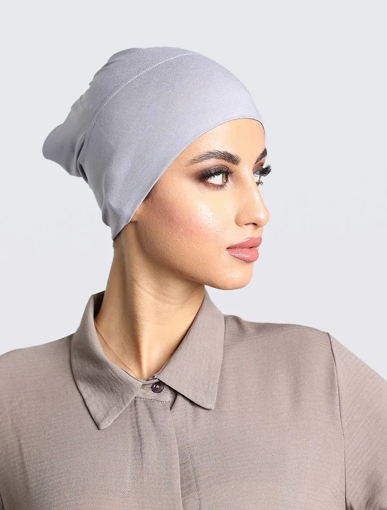 Grey Tube Hijab Cap