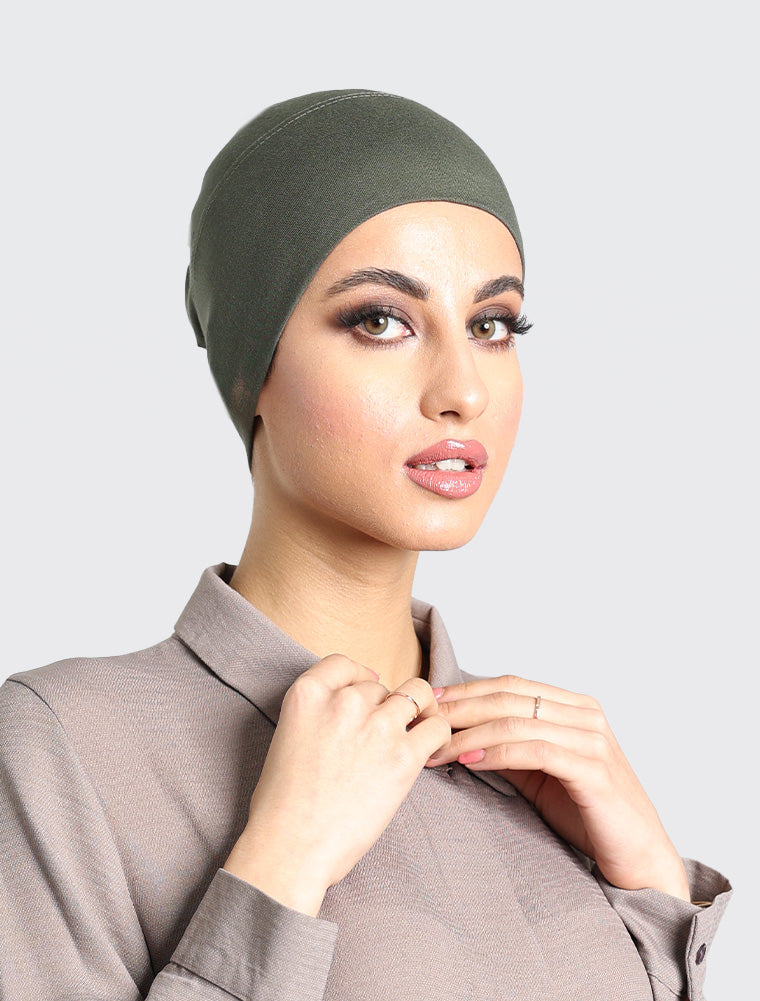 Khaki Tube Hijab Cap