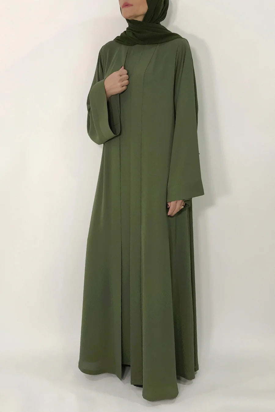 HAYA KIMONO STYLE ABAYA BY RAHA (OLIVE GREEN)