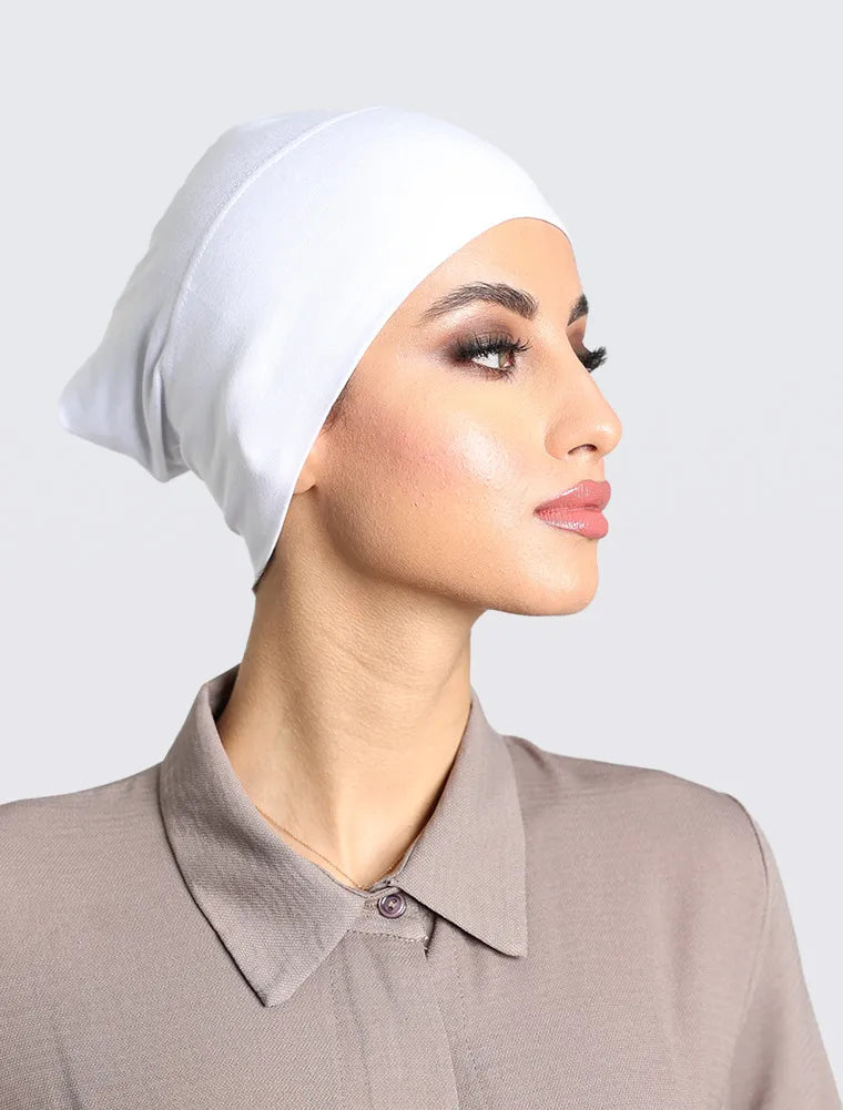 White Tube Hijab Cap